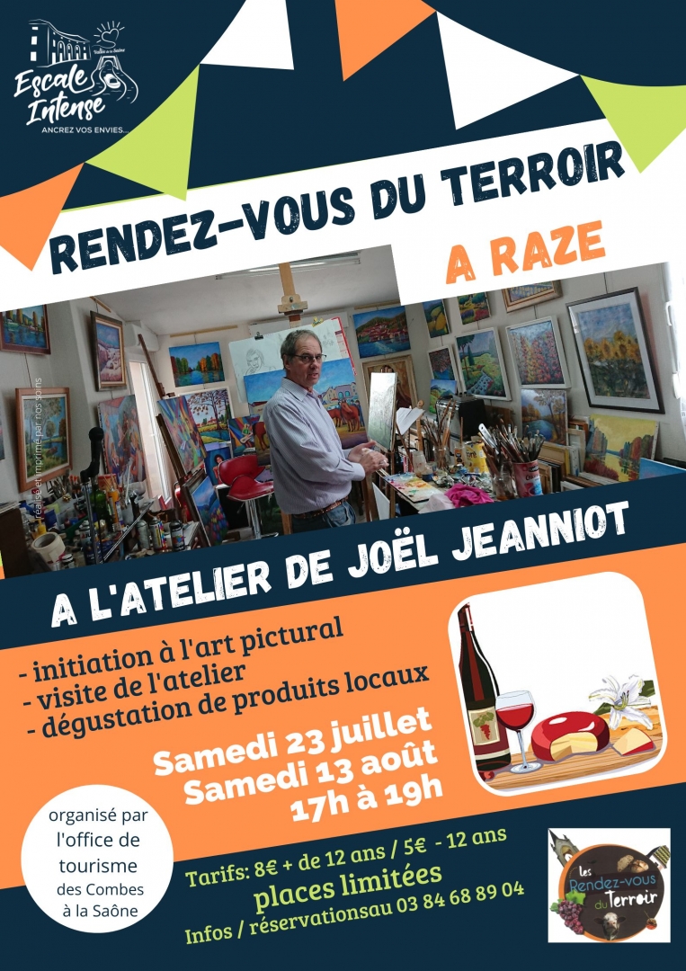 Atelier pictural chez l'artiste peintre Joël Jeanniot à Raze