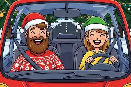 En couple de Noël 
