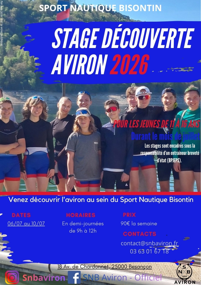 Stage été Aviron